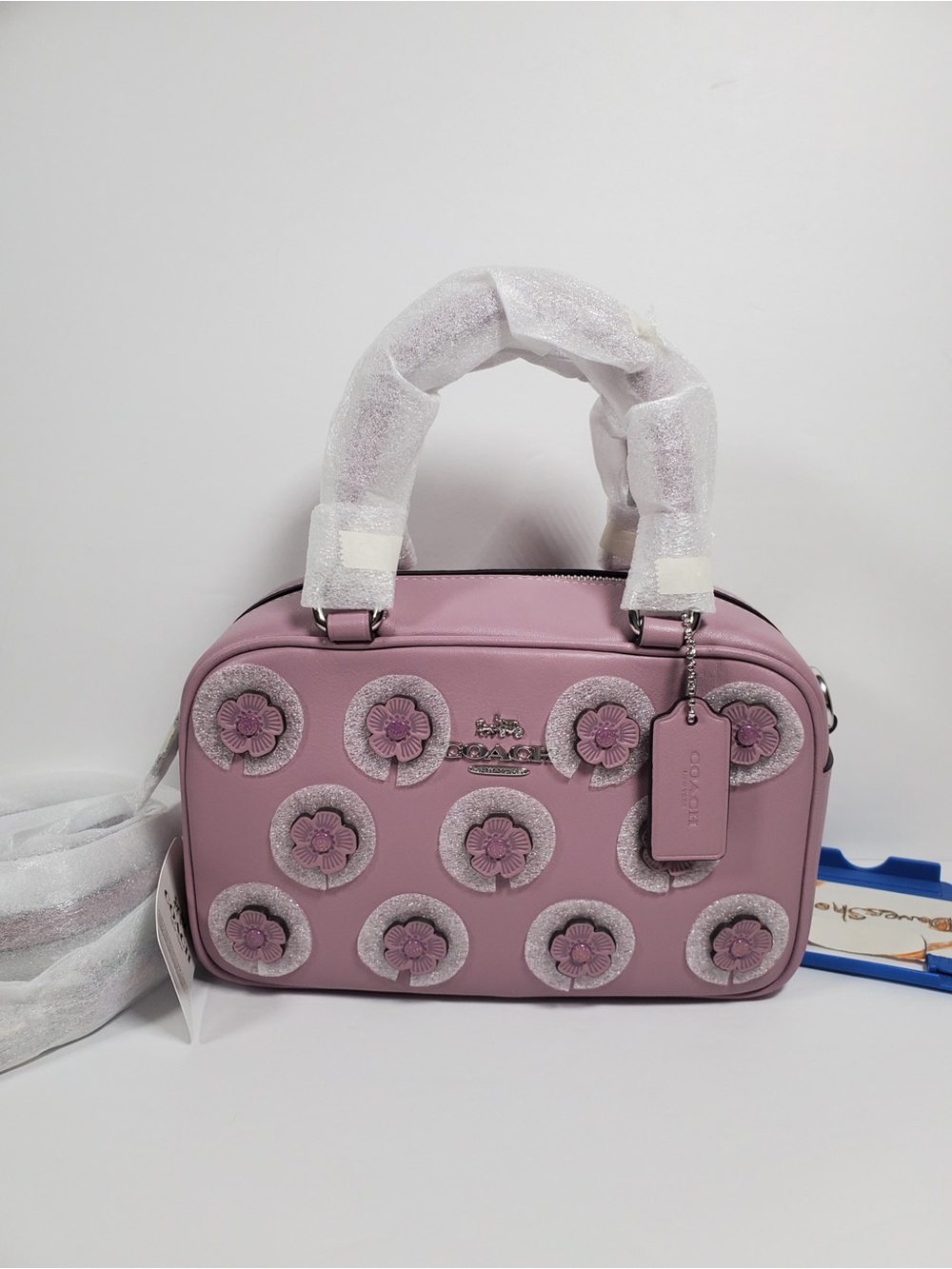Coach Satchel Crossbody Bag With Floral Applique Lilac  NWT